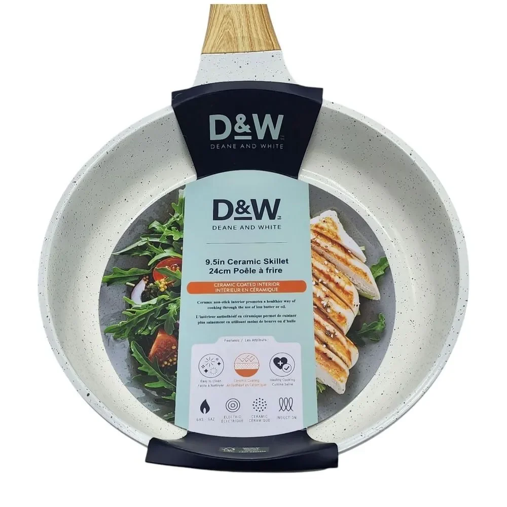 D&W Deane and White Cookware 9.5in Ceramic Interior‎ Nonstick Skillet Frying Pan